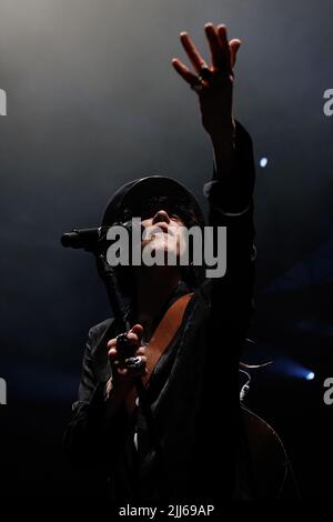 BARCELLONA - GIU 28: LP (Laura Pergolizzi) suona sul palco al Festival Jardins de Pedralbes il 28 giugno 2022 a Barcellona, Spagna. Foto Stock