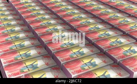 3D Illustrazione Madagascar 5000 banconota da Ariary money Foto Stock