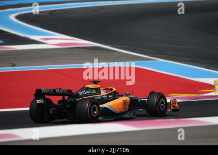 luglio 23 2022 le Castellet, Francia - F1 2022 GP di Francia - qualifiche, Daniel Ricciardo (AUS) McLaren MCL36 Foto Stock