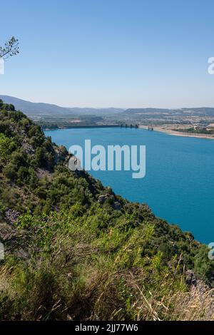 El grado Reservoir and Dam, Huesca, Spagna Foto Stock