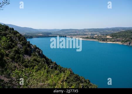 El grado Reservoir e diga idroelettrica, Huesca, Spagna Foto Stock