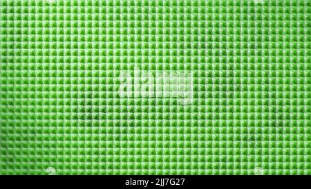 3D rendering. Motivo a piaid verde appuntito. Superficie appuntita. Sfondo astratto geometrico. Sfondo geometrico a nido d'ape verde brillante. Modello. Sfondo in plastica testurizzata. Foto Stock