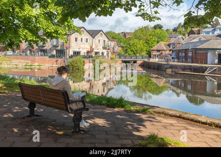 River exe a Exeter, Devon, Gran Bretagna Foto Stock