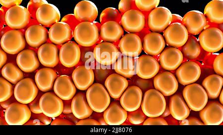 Orange soft sfere moderno 3D stile alfa canale intro movion grafico 3D rendering Foto Stock