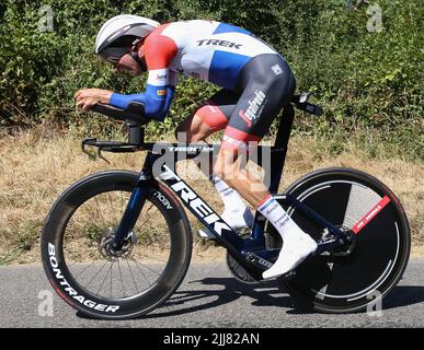 Bauke Mollema di Trek-Segafredo durante il Tour de France 2022, gara ciclistica fase 20, cronometro, Lacapelle-Marival - Rocamadour (40,7 km) il 23 luglio 2022 a Rocamadour, Francia - Foto: Laurent Lairys/DPPI/LiveMedia Foto Stock