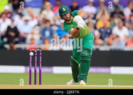 Leeds, Regno Unito. 24th luglio 2022. Janneman Malan batting for South Africa Credit: News Images LTD/Alamy Live News Foto Stock