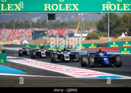 06 SARGEANT Logan (usa), Carlin, Dallara F2, in azione durante il round 9th del Campionato FIA di Formula 2 2022, dal 22 al 24 luglio 2022 sul circuito Paul Ricard, a le Castellet, Francia - Foto Antonin Vincent/DPPI Foto Stock