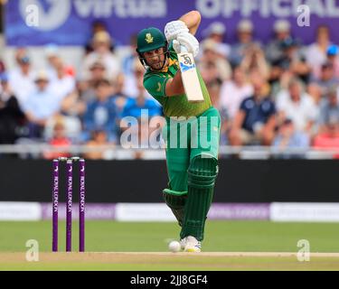 Janneman Malan batting per il Sudafrica a Leeds, Regno Unito il 7/24/2022. (Foto di Conor Molloy/News Images/Sipa USA) Foto Stock