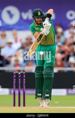 Leeds, Regno Unito. 24th luglio 2022. Aiden Markram batting for South Africa Credit: News Images LTD/Alamy Live News Foto Stock