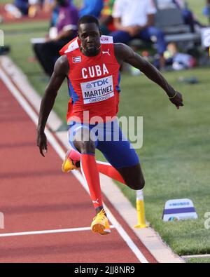 Lazaro Martinez di Cuba nel salto triplo durante il Campionato Mondiale di Atletica 18th a Eugene, Oregon, USA il 21 luglio 2022. Foto di Giuliano Bevilacqua/ABACAPRESS.COM Foto Stock