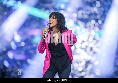 Lipsia, Germania. 23rd luglio 2022. Il cantante Nena è sul palco dello spettacolo 'Das große Schlagercomeback'. Credit: Jan Woitas/dpa/Alamy Live News Foto Stock