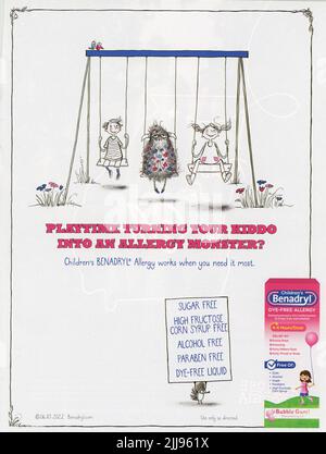 Annuncio nel numero di maggio 2022 della rivista 'Food & Wine', USA Foto Stock