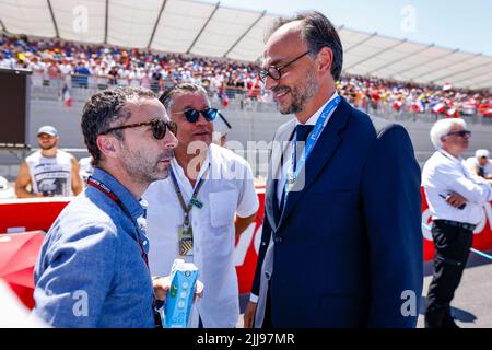 Le Castellet, Francia - 24/07/2022, DESCHAUX Nicolas, presidente FFSA con TODT Nicolas (fra), Allroad Manager, ritratto durante il Gran Premio di Francia di Formula 1 Lenovo, Gran Premio di Francia francese 2022, 12th round del Campionato del mondo di Formula uno FIA 2022 dal 22 al 24 luglio 2022 sul circuito Paul Ricard, A le Castellet, Francia - Foto Julien Delfosse / DPPI Foto Stock