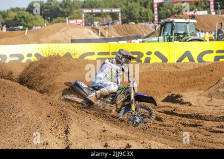 Lommel. Belgio, 24/07/2022, l'olandese Glenn Coldenhoff ha ritratto in azione durante il motocross MXGP Grand Prix Fiandre, 14th (su 18) gara del FIM Motocross World Championship, domenica 24 luglio 2022 a Lommel. FOTO DI BELGA MARIJN DE KEYZER Foto Stock