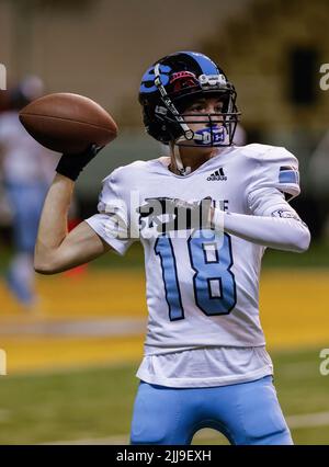 Azione calcistica con Sandpoint vs Skyline High School a Mosca, Idaho. Foto Stock