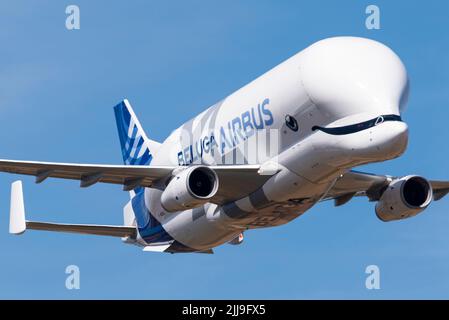 Airbus Transport International, Airbus Beluga XL grande aereo di trasporto al Royal International Air Tattoo Airshow, RAF Fairford, Gloucestershire, Regno Unito Foto Stock