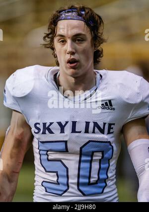 Azione calcistica con Sandpoint vs Skyline High School a Mosca, Idaho. Foto Stock