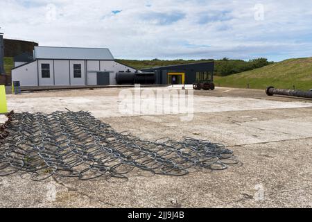 dh Lyness Scapa Flow Museum HOY ORKNEY Centro visitatori Musei ingresso pompa olio capannone Foto Stock