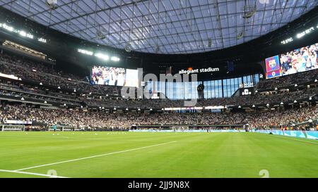 23 luglio 2022, Las Vegas, Las Vegas, NV, USA: LAS VEGAS, NV - LUGLIO 23: Una panoramica generale della partita dei campioni di calcio tra Real Madrid e F.C Barcelona a Las Vegas, NV il 23 luglio 2022 a Las Vegas, USA. (Credit Image: © Louis Grasse/PX Imagens via ZUMA Press Wire) Foto Stock