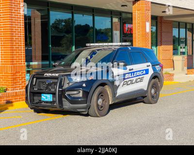 Ford Police Utility SUV auto nel centro della città di Billerica, Massachusetts ma, Stati Uniti. Foto Stock