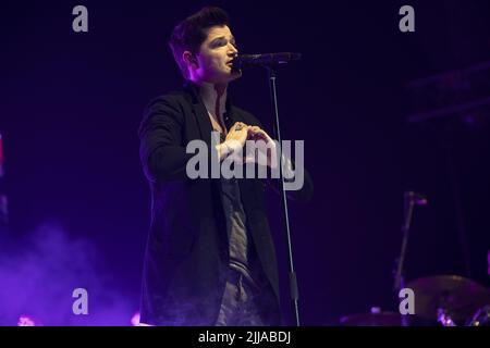 The script Performing live as part of radio City Hits Live 2021 at the M&S Bank Arena di Liverpool on November 19, 2021 featuring: The script, Danny o'Donoghue Where: Liverpool, United Kingdom when: 19 Nov 2021 Credit: Graham Finney/WENN Foto Stock