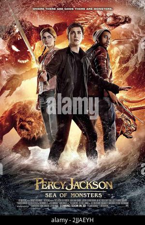 ALEXANDRA DADDARIO, LOGAN LERMAN, BRANDON T. JACKSON POSTER, Percy Jackson: Mare dei mostri, 2013 Foto Stock