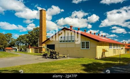 Brisbane, Australia - vecchi edifici militari a Fort Lytton Foto Stock