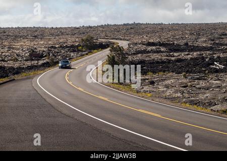 Scene drammatiche al Parco Nazionale dei Vulcani, Big Island, Hawaii Foto Stock