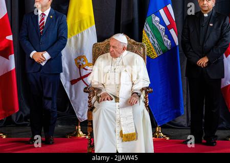 Edmonton, Canada. 24th luglio 2022. Sua Santità Papa Francesco arriva in Canada. Credit: SOPA Images Limited/Alamy Live News Foto Stock