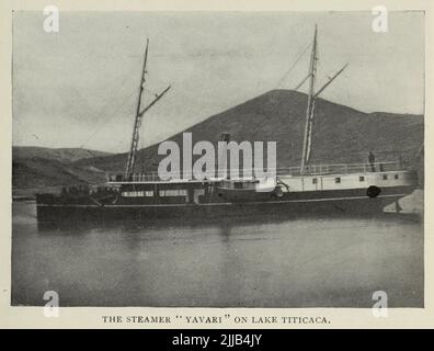 IL VAPORETTO 'YAVARI' SUL LAGO TITICACA dall'articolo 'OPPORTUNITÀ COMMERCIALI IN PERÙ' di H. Guillaume, F. R. G. S. , Console Generale per il Perù a Southampton, Inghilterra dalla rivista Engineering Magazine DEDICATA AL PROGRESSO INDUSTRIALE Volume VII Aprile a Settembre, 1894 NEW YORK The Engineering Magazine Co Foto Stock