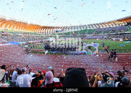 Hayward Field, Eugene, Oregon, USA. 24th luglio 2022. General view, 24 LUGLIO 2022 - Atletica : Campionati del mondo IAAF Oregon 2022 a Hayward Field, Eugene, Oregon, USA. Credit: Yohei Osada/AFLO SPORT/Alamy Live News Foto Stock