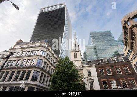 120 fenchurch Street, vista da East Cheap, City of London Foto Stock