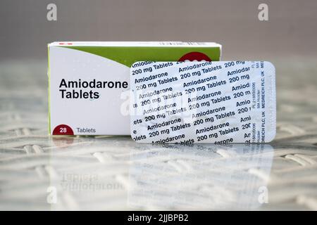 Amiodarone è un medicinale usato nel trattamento dei disturbi del ritmo cardiaco (aritmia) Foto Stock