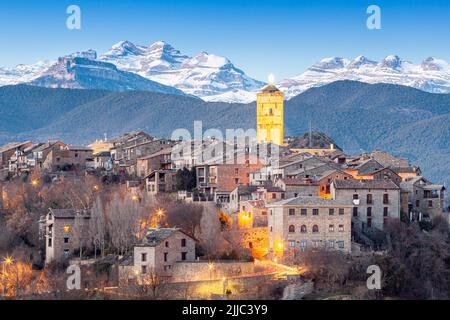 Ainsa Huesca, Spagna Foto Stock