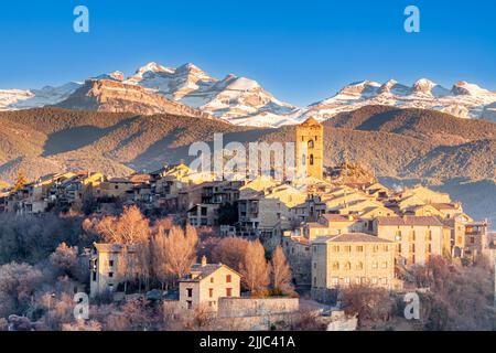 Ainsa Huesca, Spagna Foto Stock