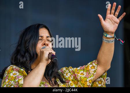 Henham Park, Suffolk, Regno Unito. 24th luglio 2022. Rumer suona l'Obelisk Arena - il 2022 Latitude Festival, Henham Park. Credit: Guy Bell/Alamy Live News Foto Stock