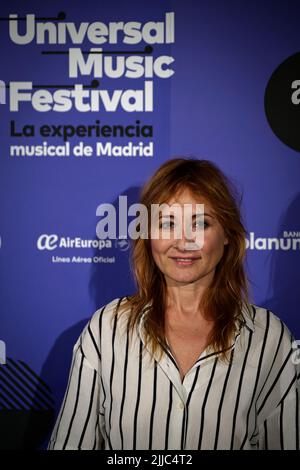 Teatro Real, Madrid, Spagna. 24th luglio 2022. Universal Music Festival 2022, ZAZ: Nathalie Poza durante la fotocall del concerto ZAZ. Nathalie Poza è un'attrice spagnola. Credit: EnriquePSans/Alamy Live News Foto Stock
