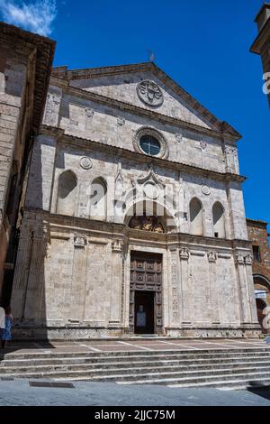 Chiesa di Sant'Agostino in Piazza Michelozzo a Montepulciano, Toscana, Italia Foto Stock