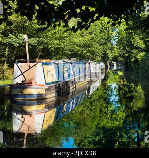 Puttering intorno sulle houseboats è una tradizione di svago quintessenza inglese. I corsi d'acqua, i canali, i corsi d'acqua e i fiumi di Oxford sono una fonte di molti tr Foto Stock