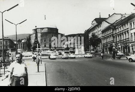 Pécs Szécsenyi tér. Foto di Piazza Széchenyi. Foto Stock