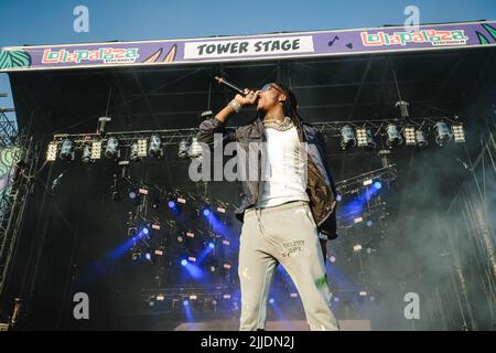 Stoccolma, Svezia. 01st, luglio 2022. Il rapper americano e il lirico Polo G si esibisce in un concerto dal vivo durante il festival musicale svedese Lollapalooza Stockholm 2022 a Stoccolma. (Photo credit: Gonzales Photo - Tilman Jentzsch). Foto Stock