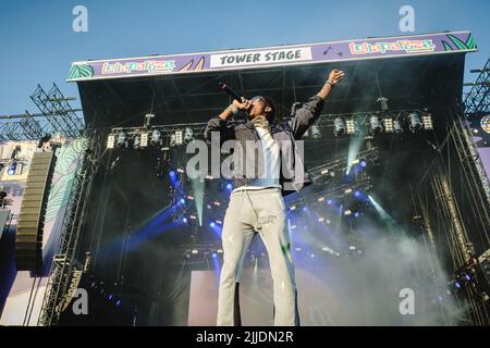 Stoccolma, Svezia. 01st, luglio 2022. Il rapper americano e il lirico Polo G si esibisce in un concerto dal vivo durante il festival musicale svedese Lollapalooza Stockholm 2022 a Stoccolma. (Photo credit: Gonzales Photo - Tilman Jentzsch). Foto Stock
