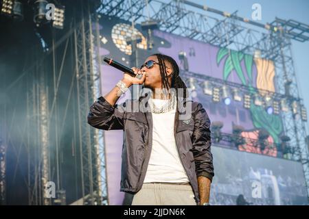 Stoccolma, Svezia. 01st, luglio 2022. Il rapper americano e il lirico Polo G si esibisce in un concerto dal vivo durante il festival musicale svedese Lollapalooza Stockholm 2022 a Stoccolma. (Photo credit: Gonzales Photo - Tilman Jentzsch). Foto Stock