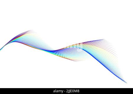 Un flusso colorato di linee ondulate per brochure su sfondo bianco Foto Stock