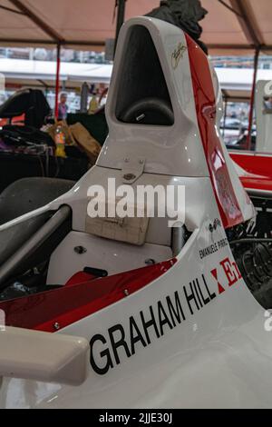Embassy Hill auto guidato da Graham Hill nei box dello storico Gran Premio di Monaco Foto Stock