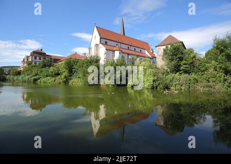 Cellar Castle and St. John the Baptist Church in Hammelburg, Bavaria, Germany Foto Stock