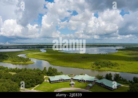 5 Rivers Delta Resource Center e Mobile Bay Foto Stock