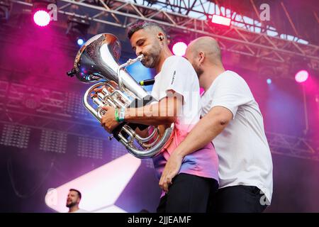 BARCELLONA - LUG 17: La Fumiga (band) si esibirà in concerto al Share Festival il 17 luglio 2022 a Barcellona, Spagna. Foto Stock