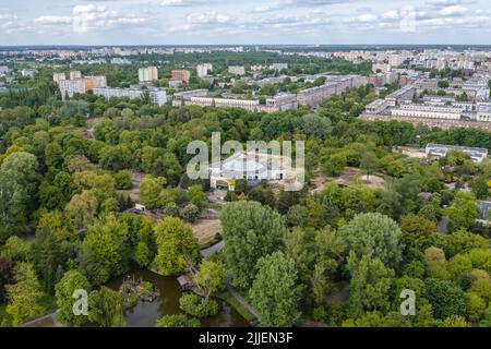 Veduta aerea dello zoo di Varsavia, capitale della Polonia Foto Stock