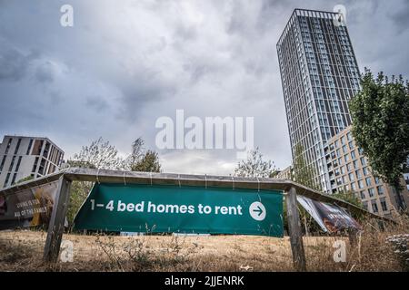 Insignia Point, 30-Story nuovo edificio torre blocco nel villaggio orientale, ex Olympic Village, E2, Stratford, Londra, Newham, Get Living London. Foto Stock